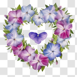 Vinca Flower
 - Flower Heart Wreath In Pastel Colors Transparent PNG