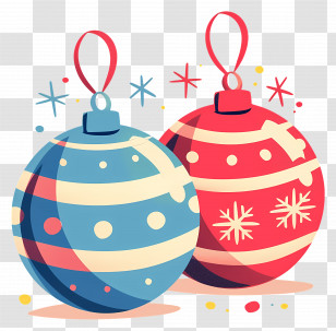 Christmas Decorations - Vibrant Colorful Christmas Ornaments Transparent PNG