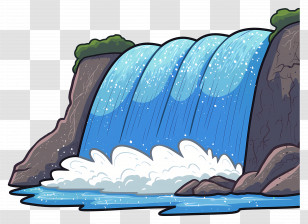 Niagara Falls - Cartoon Illustration Of A Waterfall Transparent PNG