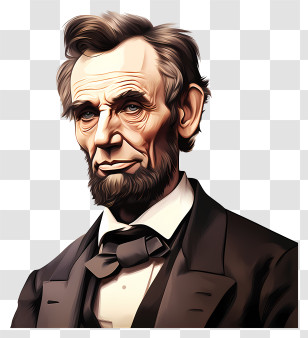 Doodle Style Abraham Lincoln - Vintage-Style Portrait Illustration Transparent PNG