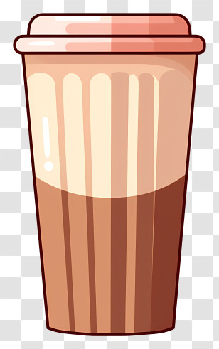 Brown Paper Cup - Illustrated Coffee To-Go Cup Transparent PNG
