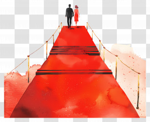 Red Carpet - Couple Walking On Red Carpet Transparent PNG