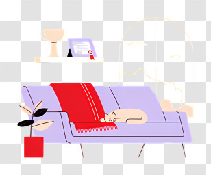 Couch - Cozy Sofa With Blanket Transparent PNG