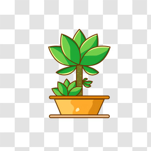 Icon - Cartoon Styled Indoor Potted Plant Transparent PNG