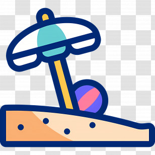 Beach Umbrella - Beach Umbrella On Sandy Shore Transparent PNG