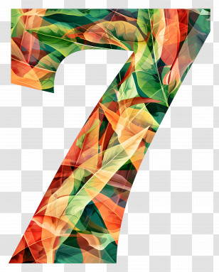 Number 7 - Colorful Number 7 Transparent PNG