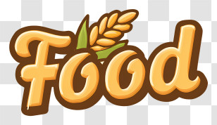 Food Logo - Food Text With Wheat Design Transparent PNG