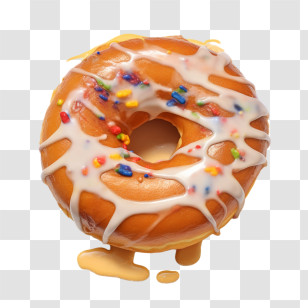 Donut
 - Delicious Glazed Donut With Sprinkles Transparent PNG