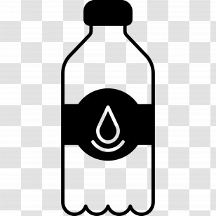 Mineral Water - Black Water Bottle Icon Transparent PNG