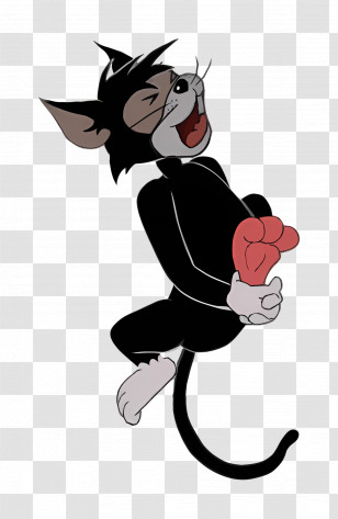 Butch Cat - Laughing Cartoon Cat Holding Heart Transparent PNG