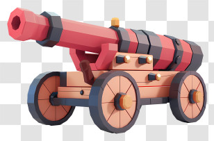 Cannon - Red Wooden Cannon Transparent PNG