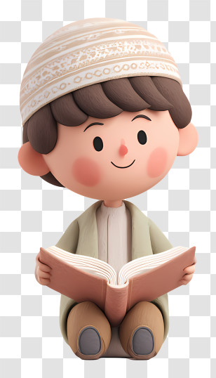 Boy Reading Quran - Boy Reading A Book Transparent PNG