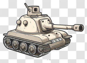 Cartoon Tank - Cartoon Illustration Of Tank Vehicle Transparent PNG