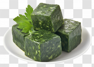 Palak Paneer - Green Spinach Cubes Transparent PNG