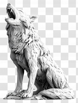 3d Howling Wolf - White Wolf Howling In The Wild Transparent PNG