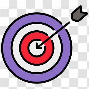 Dart Board - Target With Arrow In Bullseye Transparent PNG