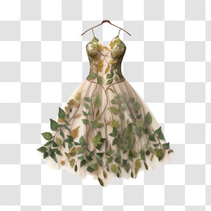 Dress - Nature-Inspired Dress With Leaf Design Transparent PNG