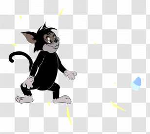 Butch Cat - Black Cat Cartoon Character Transparent PNG