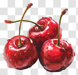 Maraschino Cherries - Juicy Red Cherries Illustration Transparent PNG