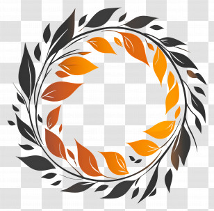September Equinox - Autumn Leaf Wreath Decoration Transparent PNG