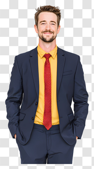 Smiling Young Businessman - Smiling Man In Navy Suit Transparent PNG