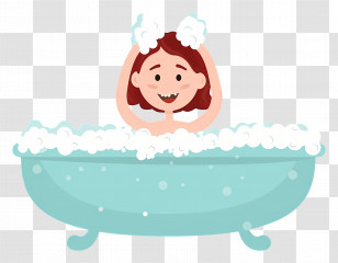 Bathtub - Person Enjoying A Bubble Bath Transparent PNG