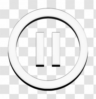 Circle Icon Pause - Blackandwhite Symbol Transparent PNG