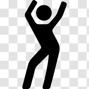 Stick Figure - Dancing Stick Figure In Exuberant Pose Transparent PNG