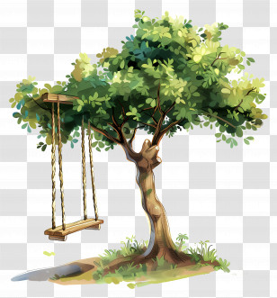Summer - Tree With Swing For Outdoor Play Transparent PNG