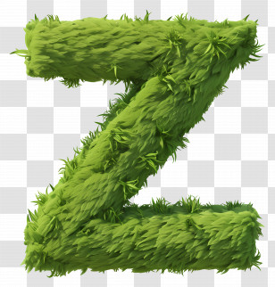 Letter Z Moss - Leafy Green Furry Letter Z Illustration Transparent PNG