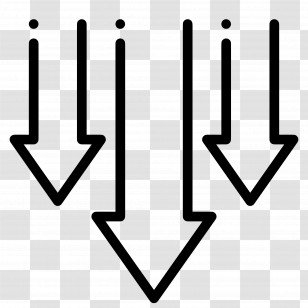 Down Arrow - Three Down Arrows Symbol Transparent PNG