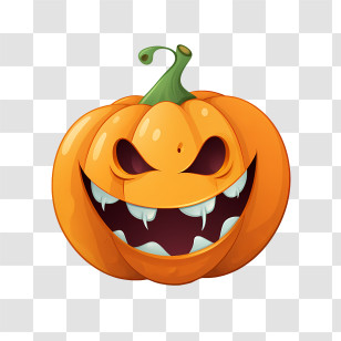 Jack O Lantern - Spooky Carved Pumpkin With Scary Face Transparent PNG