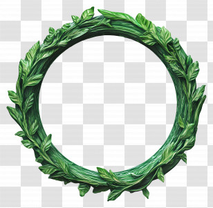 Green Circle Frame - Green Leaf Wreath Decoration Transparent PNG
