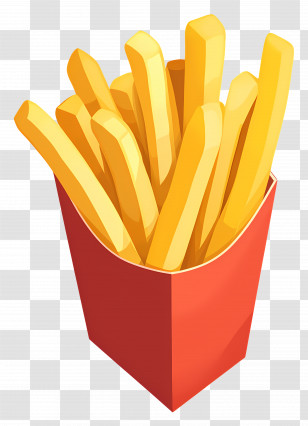Isometric French Fries - Crispy Golden French Fries Transparent PNG
