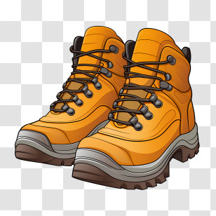 Boots - Yellow Hiking Boots For Outdoor Adventures Transparent PNG
