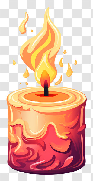 Candle - Burning Candle With Bright Flame Transparent PNG