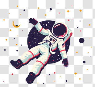 Astronaut Floating Space - Astronaut Floating Among Stars Transparent PNG