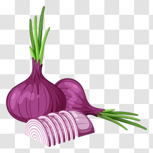 Onions - Fresh Purple Onions With Slices Transparent PNG