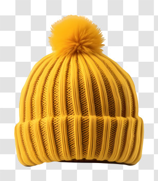 Yellow Hat - Cozy Yellow Beanie For Winter Transparent PNG