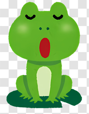 Frog - Green Cartoon Frog Singing Illustration Transparent PNG