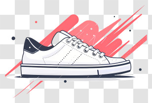 Sneakers - Stylish White Sneaker Illustration Transparent PNG