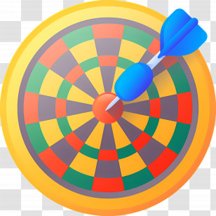 Dart Board - Dartboard With Blue Dart In Target Transparent PNG