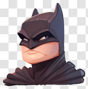 Cartoon Batman Head - Black Masked Hero Cartoon Illustration Transparent PNG