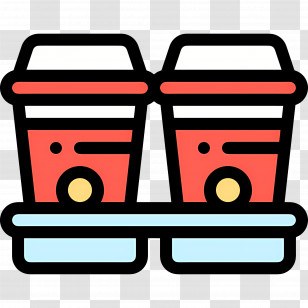 Takeaway Coffee Cup - Coffee To-Go Cups In A Carrier Transparent PNG