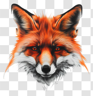 Fox - Red Fox Face Illustration Transparent PNG