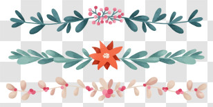 Floral Designs - Floral Decorative Borders With Leaf And Flower Patterns Transparent PNG