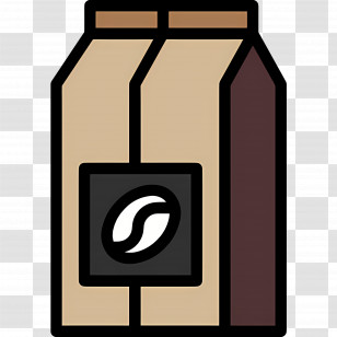 Coffee Bag - Brown Coffee Bag With Bean Icon Transparent PNG