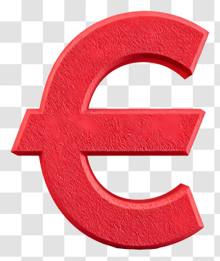 Euro - Red Euro Currency Symbol Transparent PNG