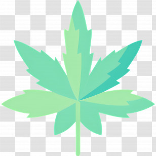 Cannabis Leaf - Simple Green Cannabis Leaf Illustration Transparent PNG