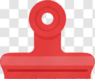 Cartoon - Red Binder Clip For Office Use Transparent PNG